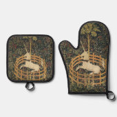 Eenhoorn Tapijten Klassiek Tapijt Ovenwant & Pannenlap Set (Voorkant)