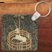 Eenhoorn Tapijten Klassiek Tapijt Sleutelhanger (Achterkant)