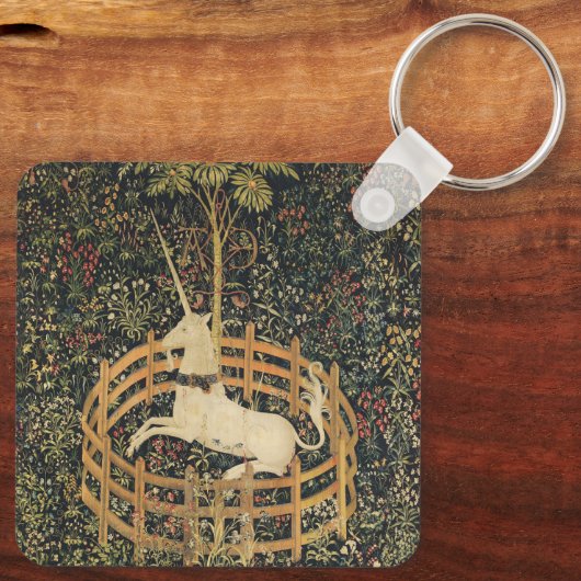 Eenhoorn Tapijten Klassiek Tapijt Sleutelhanger (Achterkant)