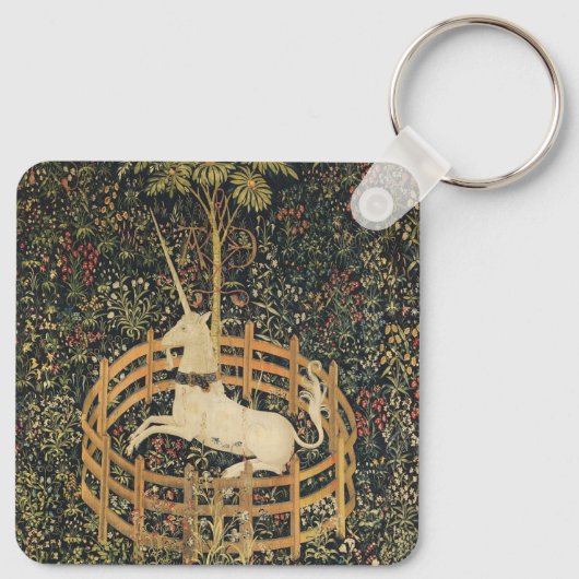 Eenhoorn Tapijten Klassiek Tapijt Sleutelhanger (Achterkant)