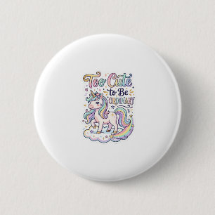 Eenhoorn Te Schattig Om Gewone Premium Vector Sti Ronde Button 5,7 Cm