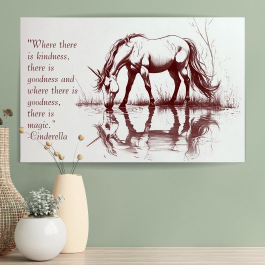 Eenhoorn Tekening Custom Quote Inspirerend Poster