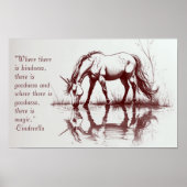 Eenhoorn Tekening Custom Quote Inspirerend Poster (Voorkant)