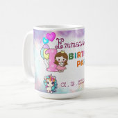 Eenhoorn-thema 1e verjaardagsfeest Mok souvenir (Voorkant links)