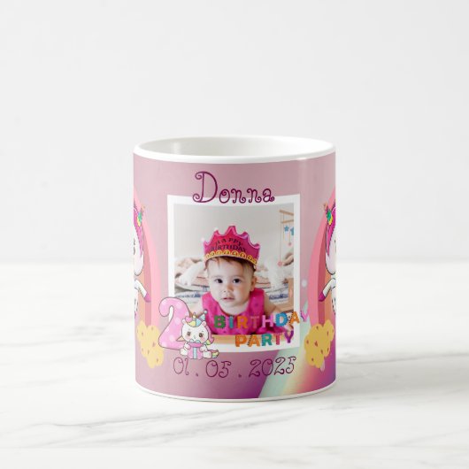 Eenhoorn-thema 2e verjaardagsfeest Mok souvenir (Center)