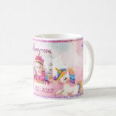 Eenhoorn-thema 3e verjaardagsfeest Mok souvenir (Voorkant rechts)