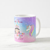 Eenhoorn-thema 5e verjaardagsfeest Mok souvenir (Voorkant rechts)