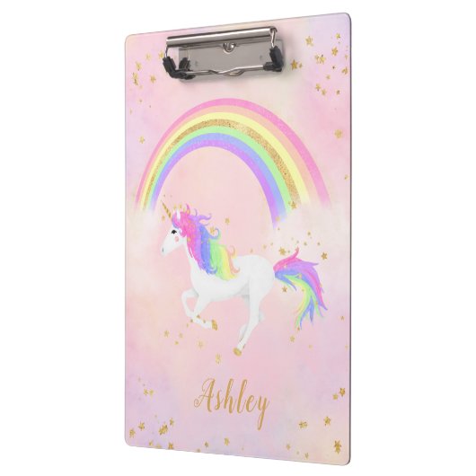 Eenhoorn thema klembord | Magisch roze & goud (Links)