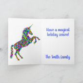 Eenhoorn thema vakantie kerstkaart feestdagen kaart (Binnen)