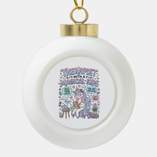 Eenhoorn therapeut met een magische kant Cadeaubon Keramische Bal Ornament