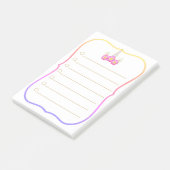 Eenhoorn To Do-lijst & Regenboogframe Post-it® Notes (Schuin)