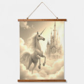 Eenhoorn tripty Hout Topped Wall Tapestry One Pane Hangend Wandkleed (Voorkant 2)