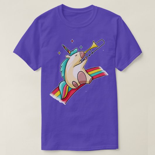 Eenhoorn Trombone Rainbow T-shirt (Design voorkant)