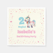 Eenhoorn Twee Magische 2e Verjaardagsfeest Servet (Voorkant)