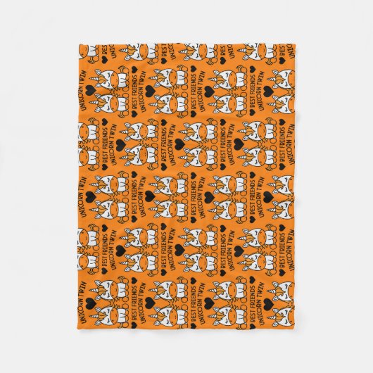 eenhoorn tweelingzus fleece deken (Voorkant)