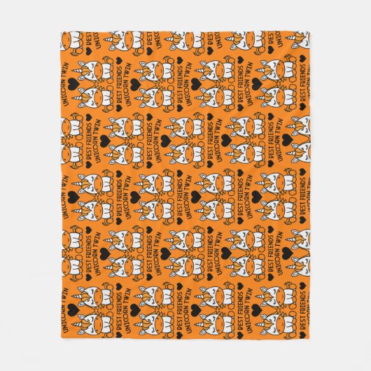 eenhoorn tweelingzus fleece deken (Voorkant)