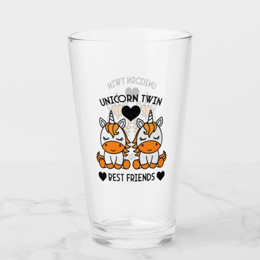 eenhoorn tweelingzus glas (Voorkant)