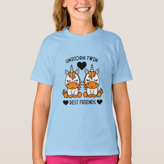 Eenhoorn Tweelingzus T-shirt (Voorkant)