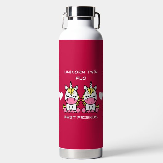 eenhoorn tweelingzus waterfles (Voorkant)