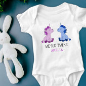Eenhoorn Twins Jongen Meisje Baby Bodysuit met Naa
