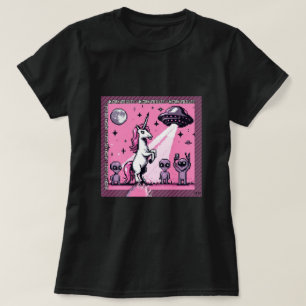 Eenhoorn UFO Selfie: Vierkant Land (Pixel Art) #1 T-shirt