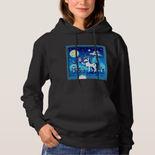 Eenhoorn UFO Selfie: Vierkant Land (Pixel Art) #5 Hoodie
