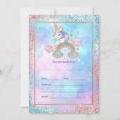 Eenhoorn uitnodiging invullen (Voorkant)