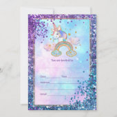 Eenhoorn uitnodiging invullen (Voorkant)