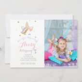 Eenhoorn uitnodiging met afbeelding (Voorkant)