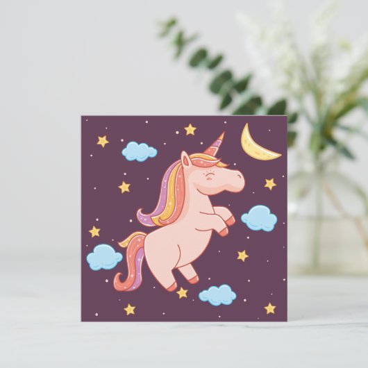 Eenhoorn Vakantiekaart Feestdagenkaart (Staand voorkant)