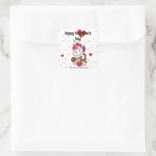Eenhoorn Valentijnsdag Sticker (Tas)