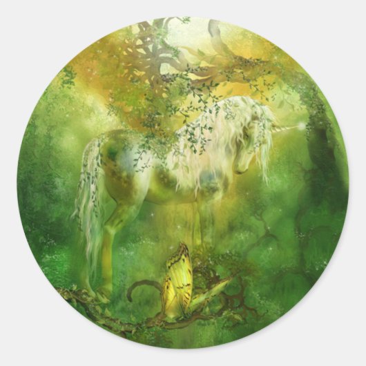 Eenhoorn van de Forest Art Sticker (Voorkant)