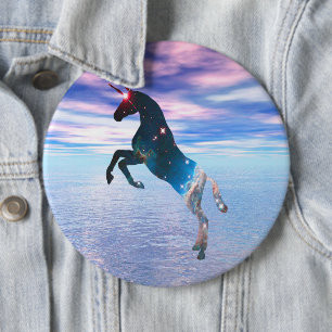 Eenhoorn van de sterren pinback knoop ronde button 6,0 cm