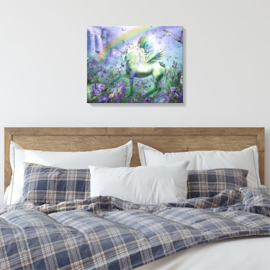 Eenhoorn van de vlinders Fine Art Canvas Print (Insitu (Slaapkamer))