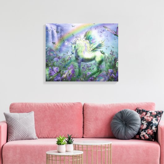Eenhoorn van de vlinders Fine Art Canvas Print (Insitu (Woonkamer))