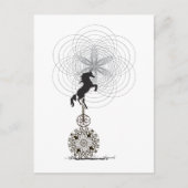 eenhoorn van het universum briefkaart (Voorkant)