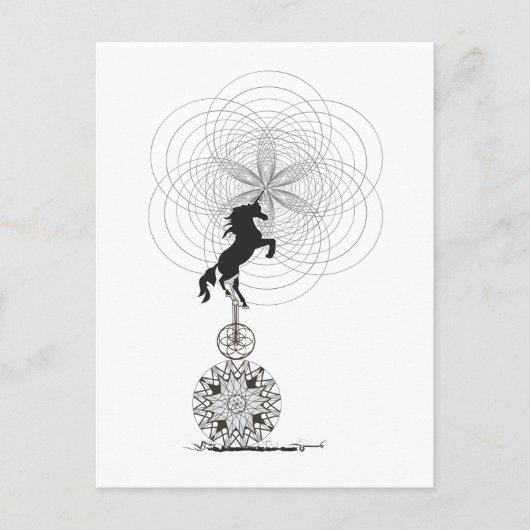 eenhoorn van het universum briefkaart (Voorkant)