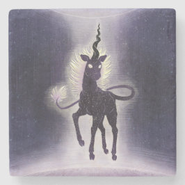 Eenhoorn van Void Aether en Space Fantasy Art Stenen Onderzetter