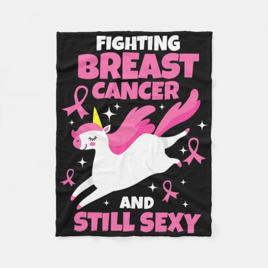 Eenhoorn vecht tegen borstkanker fleece deken (Voorkant)