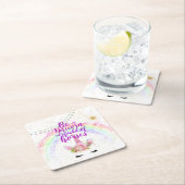 Eenhoorn Veldpaarden Roze Gouden Glitter Meisjes C Kartonnen Onderzetters (Insitu)