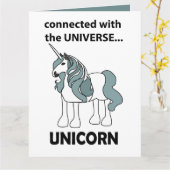 Eenhoorn Verbonden Met Het Universum Eenhoorn Kaart (Gele Bloem)