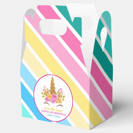 Eenhoorn Verjaardag 1e Verjaardagsfeest Bedankdoosjes (Geopend)