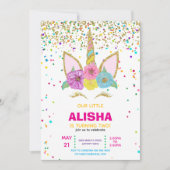 Eenhoorn Verjaardag 1e Verjaardagsfeest Kaart (Voorkant)