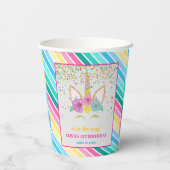 Eenhoorn Verjaardag 1e Verjaardagsfeest Papieren Bekers (Achterkant)