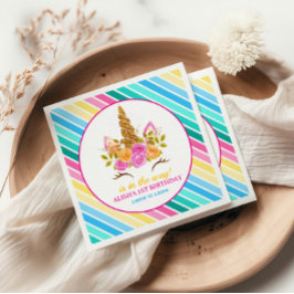 Eenhoorn Verjaardag 1e Verjaardagsfeest Servet