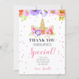 Eenhoorn Verjaardag Bedankt Card Pink Kaart