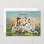 Eenhoorn  Verjaardag Briefkaart (Voorkant / Achterkant)