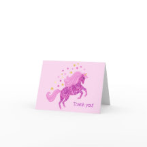 Eenhoorn Verjaardag Dank u kaart
