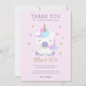 Eenhoorn Verjaardag Dank u kaart (Voorkant)