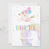 Eenhoorn Verjaardag Dank u kaart Roze Magisch (Voorkant)